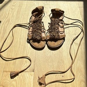 Halogen Suede Tie Up Sandals